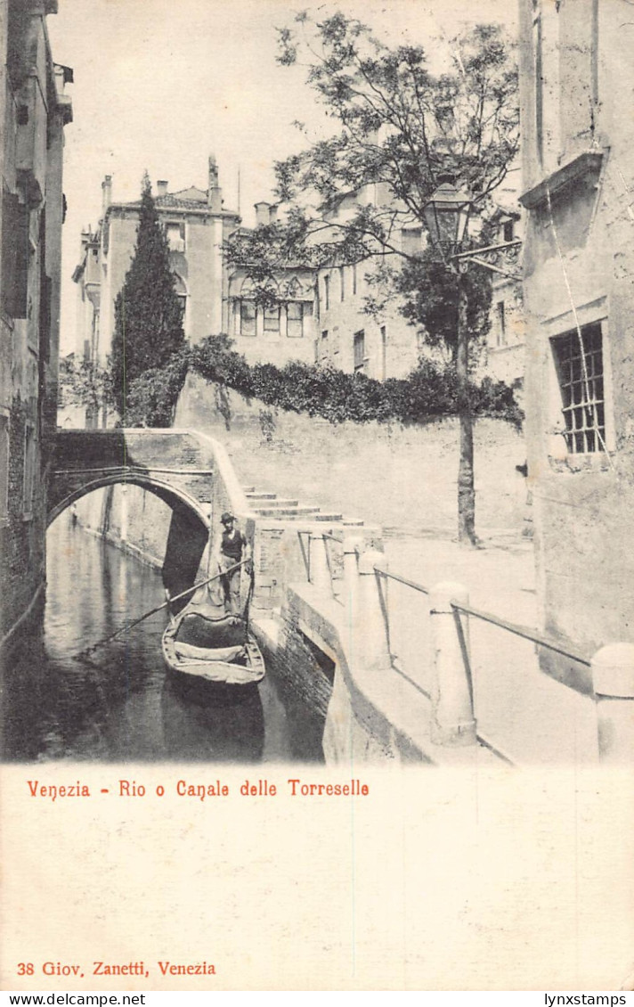 Italy Venice Venezia Rio o Capale delle Torreselle Gondola postcard