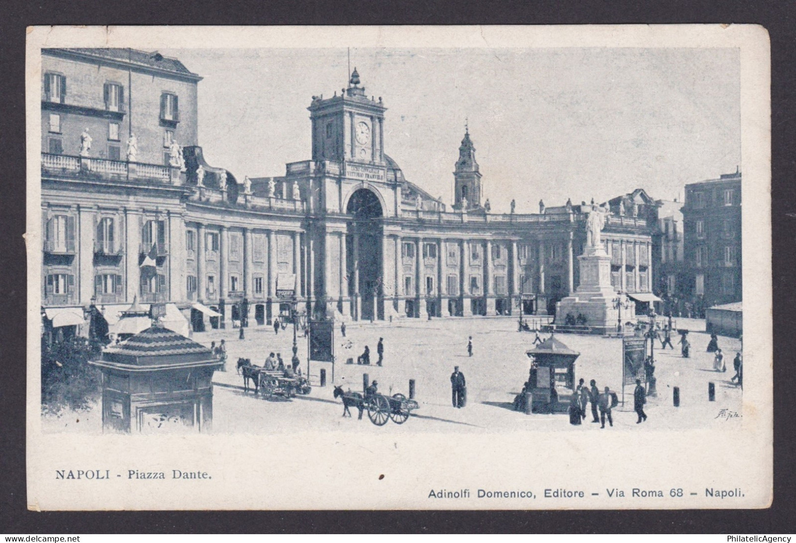 ITALY, Vintge postcard, Naples, Piazza Dante