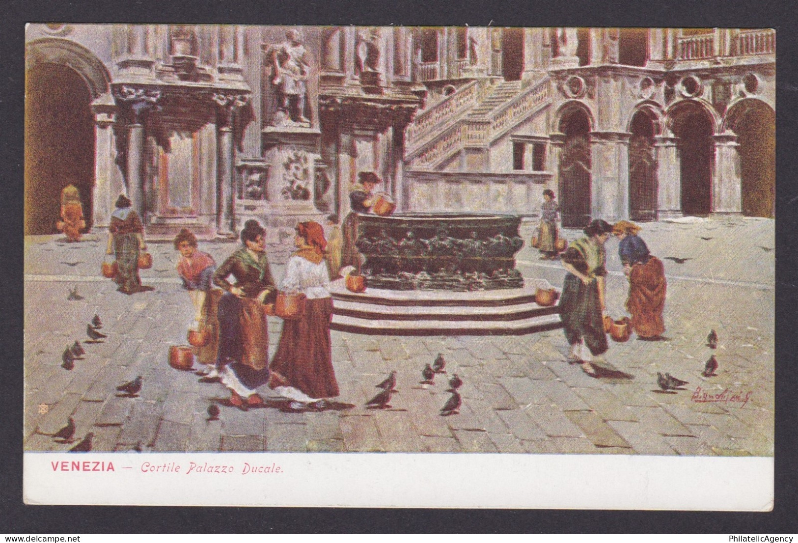 ITALY, Vintge postcard, Venice, Courtyard of the Doge's Palace