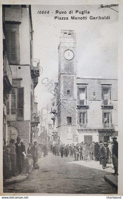 Cartolina - Ruvo di Puglia - Piazza Menotti Garibaldi - 1937