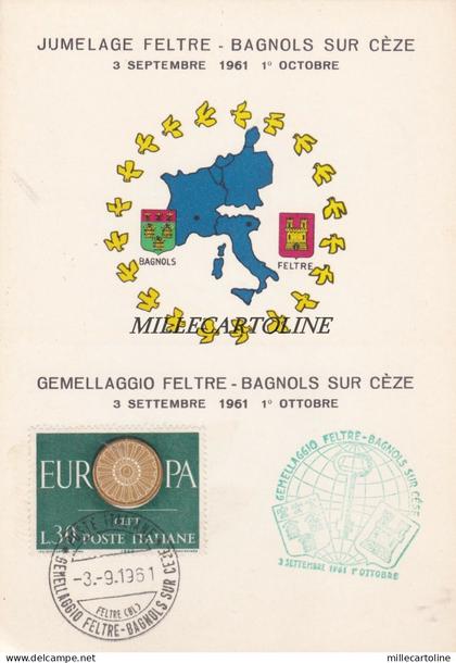 FELTRE: Gemellaggio con Bagnols sur Ceze   1961