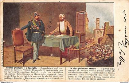 Italia - BRESCIA - Vittorio Emanuele II e Radetzki - Le dieci giornate di Brescia