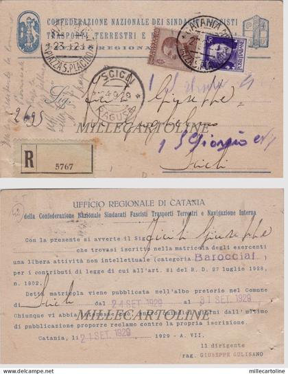 CATANIA: Conf. naz. dei Sindacati Fascisti -Trasporti terrestri e Marittimi 1929