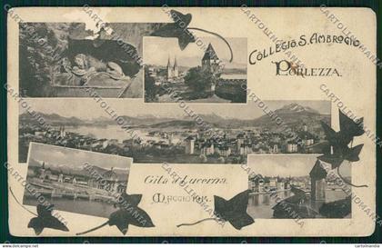 Como Porlezza Lucerna ABRASA cartolina QK3667