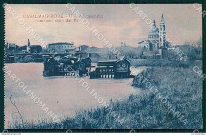 Cremona Casalmaggiore Panorama Fiume Po cartolina WX7360