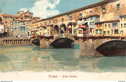 Italy Florence Firenze Ponte Vecchio Bridge Chromo litho vintage postcard