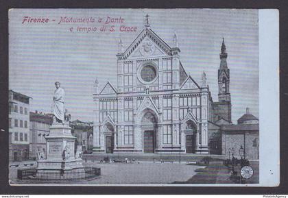 ITALY, Vintge postcard, Florence, Monument to Dante