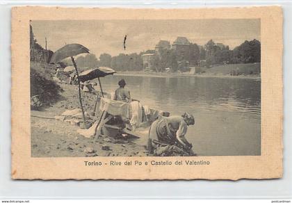 Italia - TORINO - Lavandaie - Rive del Po e Castello del Valentino