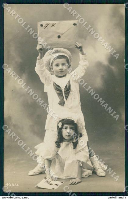 Bambini Usata a Cerignola 1911 foto cartolina WX7192