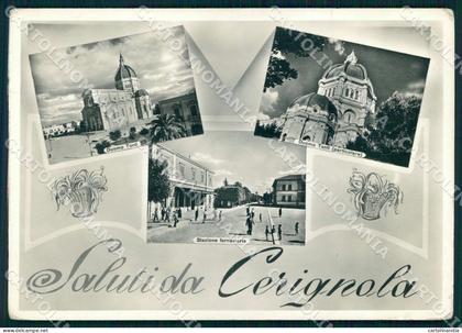Foggia Cerignola Saluti da Vedutine Stazione Duomo foto FG ccartolina WX7201
