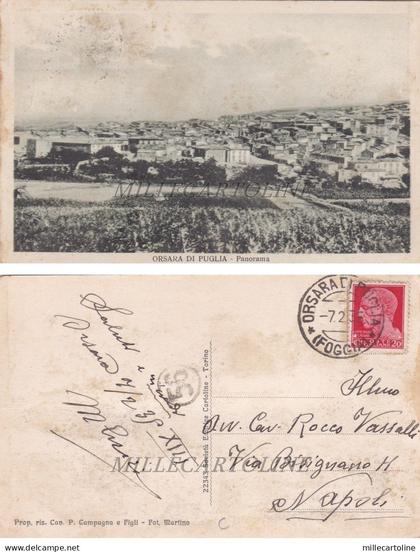 ORSARA DI PUGLIA: Panorama  1935