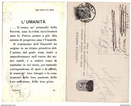 #FORLI':  CART. EDITA COMITATO GEN. PER INAUGURAZIONE MONUM. A SAFFI Forlì