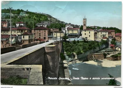 MERCATO SARACENO (FORLI'), PONTE NUOVO E SCORCIO PANORAMICO, 1967 Forlì
