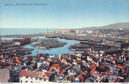 A017 Italy Genova Genoa Panorama da Castelletto vintage postcard