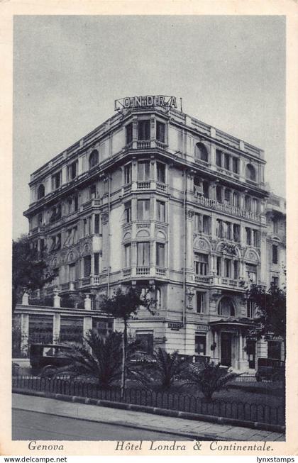 B147 Italy Genova Genoa Hotel Londra and Continentale vintage postcard