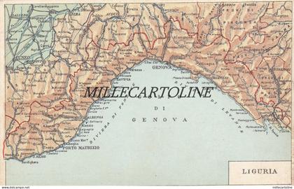 GENOVA e la LIGURIA( cartolina cartina fisica)