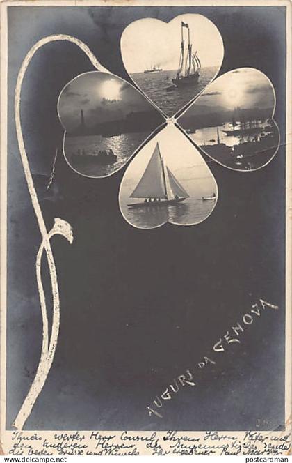 Italia - GENOVA - Auguri da Genova - Quadrifoglio