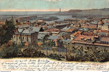 Italy Genova Genoa General View vintage postcard