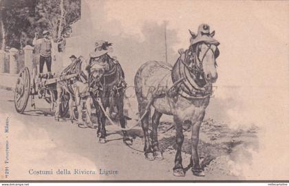LIGURIA - Costumi della Riviera Ligure, Cartolina 1900