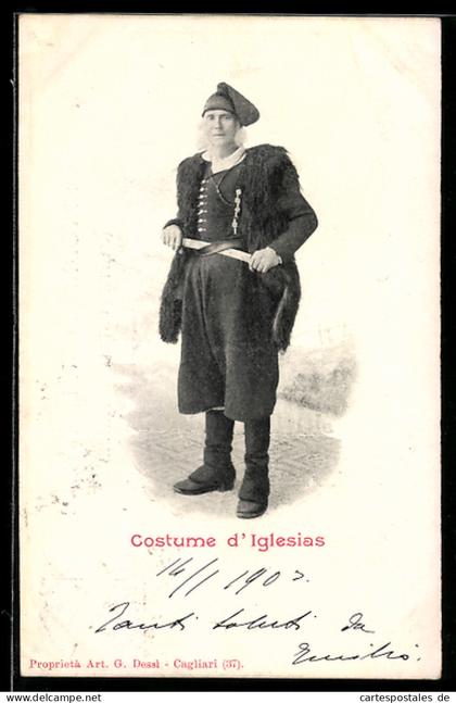 Cartolina Iglesias, Costume tradizionale d`Iglesias