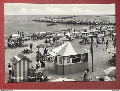 Cartolina - Civitanova Marche ( Macerata ) - Spiaggia - 1955 ca.