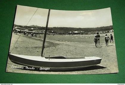 Cartolina Civitanova Marche - Spiaggia 1956