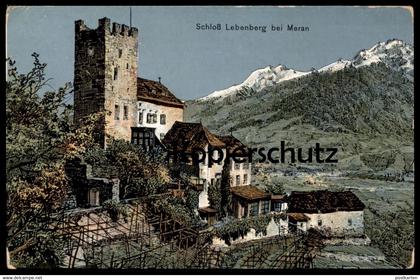 ALTE POSTKARTE SCHLOSS LEBENBERG BEI MERAN Merano Tscherms Monteleone Löwenberg castle chateau Ansichtskarte AK postcard
