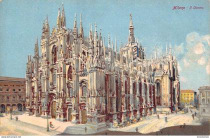 A017 Italy Milano Milan Cathedral painting vintage postcard