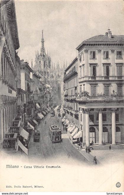 A939 Italy Milano Milan Corso Vittorio Emanuele Tram vintage postcard
