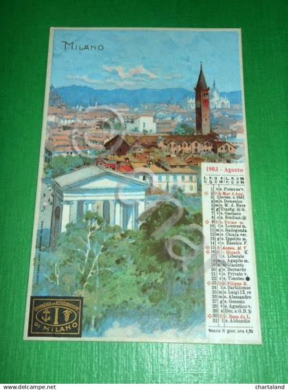 Cartolina Milano - Panorama / Pubblicità Compagnia Assicurazione di Milano 1903