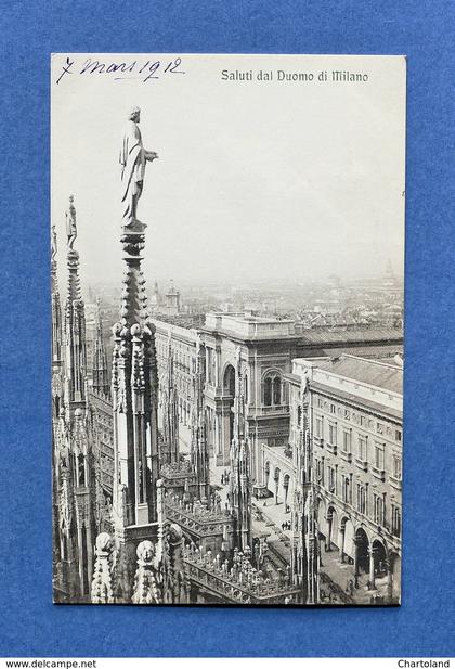 Cartolina Milano - Saluti dal Duomo di Milano - 1912