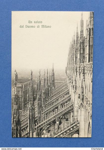 Cartolina Milano - Un saluto dal Duomo di Milano - 1910