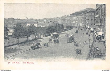 B660 Italy Napoli Naples Via Marina vintage postcard