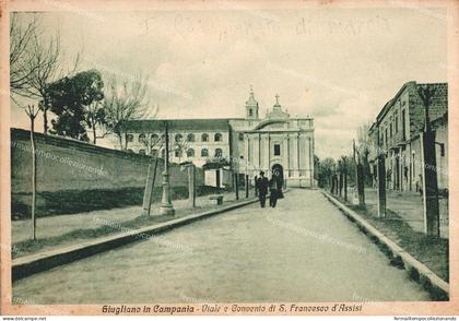 da895 cartolina giugliano in campania viale e convento di  s.francesco napoli