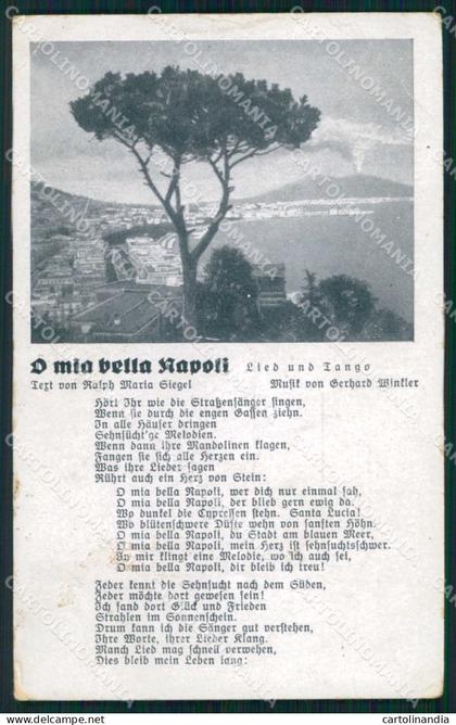 Napoli Città Golfo Napoli Poesia O mia Bella Napoli PIEGA cartolina MX6177