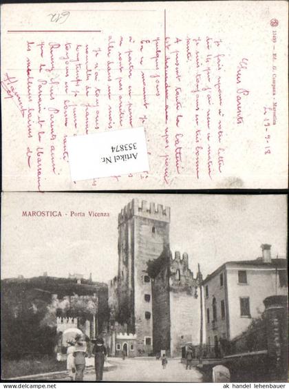 353874,Veneto Vicenza Marostica Porta Vicenza Straßenansicht Tor Turm