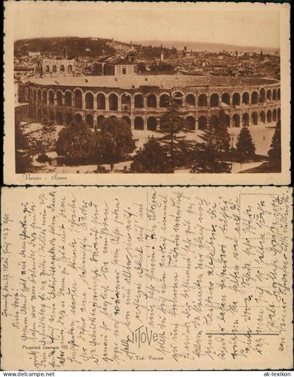 Cartolina Verona Verona Arena di Verona 1929