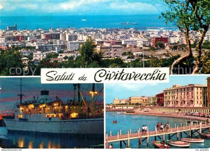 Civitavecchia Panorama Dampfer Seebruecke