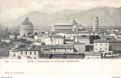 Italy Pisa Panorama coi principali monumenti postcard B785