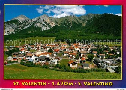 St Valentin Haide Vinschgau Gesamtansicht mit Alpenpanorama