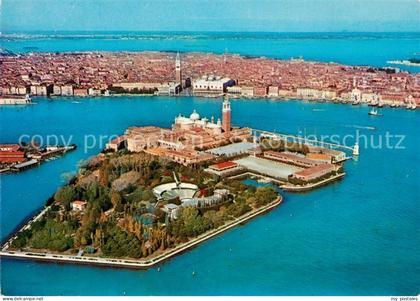 Venezia Venedig FliegeraufnahmeInsel San Giorgio und San Markusbecken