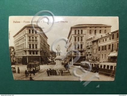Cartolina Padova - Piazza Garibaldi - Tranvia Padova Venezia - Replica 1950 ca