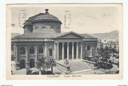 Palermo, Teatro Massimo, old postcard posted, 1921 Palermo, b250520