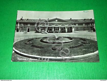 Cartolina Vigevano - Stazione Ferroviaria 1955