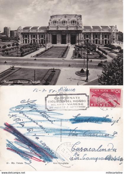 # MILANO STAZIONE CENTRALE - ANNULLO CAMPIONATI CICLISTICI DEL MONDO