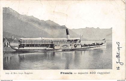 Italia - ARONA (NO) Piroscafo Francia - Lago Maggiore - Ed. Nav. Lago Maggiore