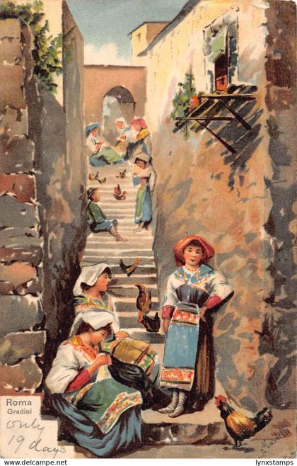 Italy Rome Roma Gradini litho vintage postcard L580