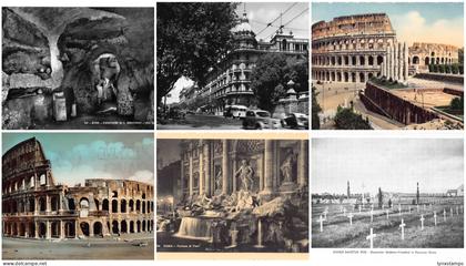 Italy Rome Roma lot of 6 vintage postcards B846