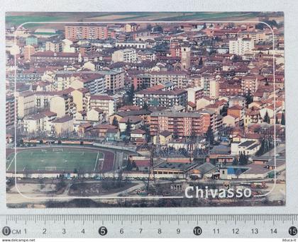 41961 2052 Cartolina - TO - Chivasso - Panorama e campo sportivo