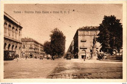 CPA TORINO Stazione Porta Nuova e Corso V.E.II ITALY (540357)